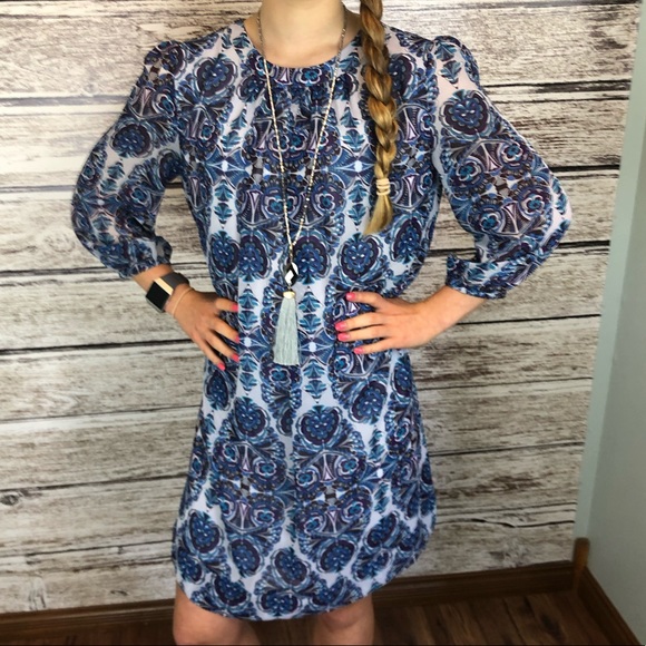 eva mendes for New York & Company Dresses & Skirts - Eva Mendes blue & white dress medium